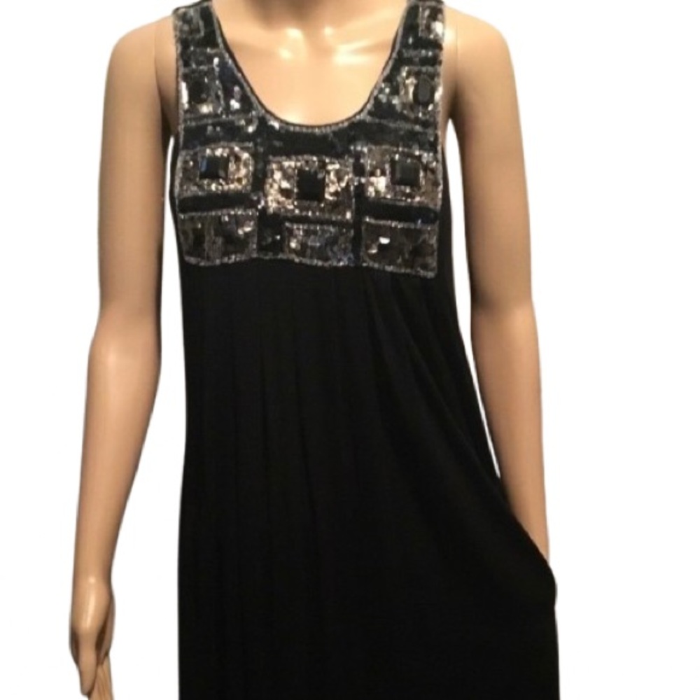 Kaely N-Max black midi with beaded bodice - Size 8